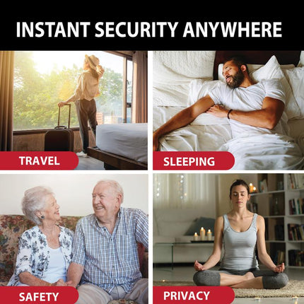 Goldy Lock 2-In-1 Portable Door Lock and Alarm Providers Home, Travel Security Privacy. Prevent Entry to Home, Apartments, Hotels, Dorms & Rentals.