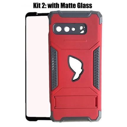 ZSHOW Military Grade Armour Case for ASUS ROG Phone 3 with Air Trigger Compatibility, Kickstand, and Dust Plug for Enhanced Drop Protection