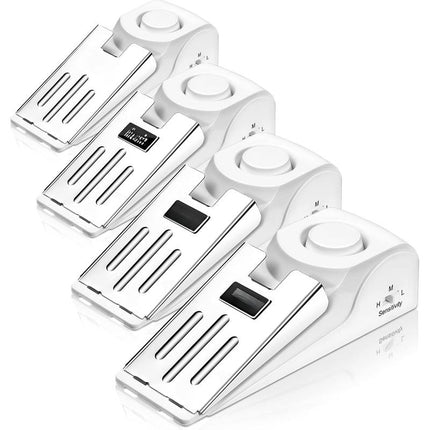 Door Stop Alarm with 120DB Security Feature – Pack of 4 Floor Wedge Doorstops for Home, Apartment, and Travel Use