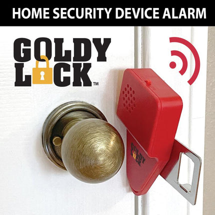 Goldy Lock 2-In-1 Portable Door Lock and Alarm Providers Home, Travel Security Privacy. Prevent Entry to Home, Apartments, Hotels, Dorms & Rentals.