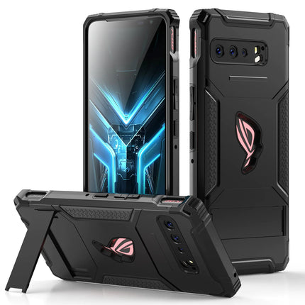 ZSHOW Military Grade Armour Case for ASUS ROG Phone 3 with Air Trigger Compatibility, Kickstand, and Dust Plug for Enhanced Drop Protection