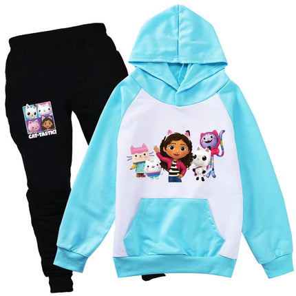 Gabby Dolls Cartoon-Inspired Children's Hoodie and Jogging Pants Set - Autumn Tracksuit for Toddlers