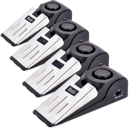 Door Stop Alarm with 120DB Security Feature – Pack of 4 Floor Wedge Doorstops for Home, Apartment, and Travel Use