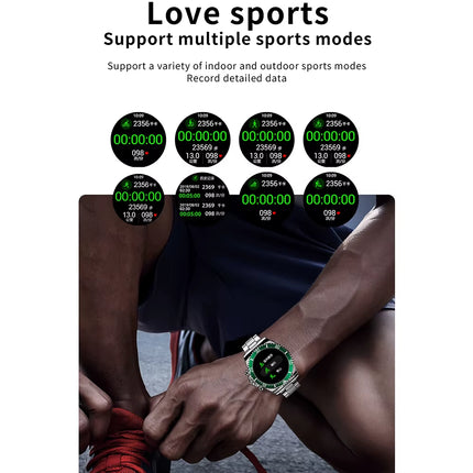AW12 Bluetooth Smartwatch for Men and Women - Waterproof Fitness Tracker with Call Function and Steel Wristband