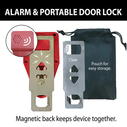 Goldy Lock 2-In-1 Portable Door Lock and Alarm Providers Home, Travel Security Privacy. Prevent Entry to Home, Apartments, Hotels, Dorms & Rentals.