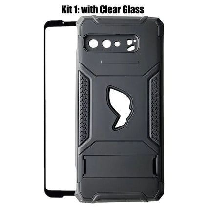 ZSHOW Military Grade Armour Case for ASUS ROG Phone 3 with Air Trigger Compatibility, Kickstand, and Dust Plug for Enhanced Drop Protection