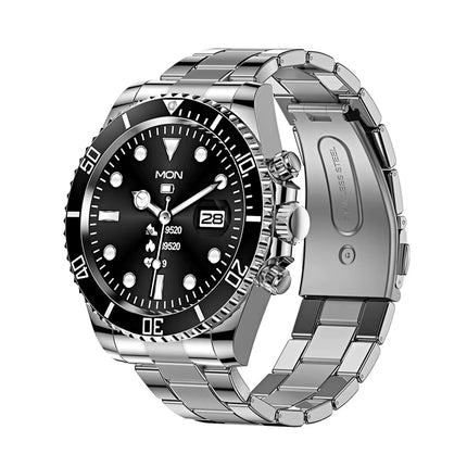 AW12 Bluetooth Smartwatch for Men and Women - Waterproof Fitness Tracker with Call Function and Steel Wristband