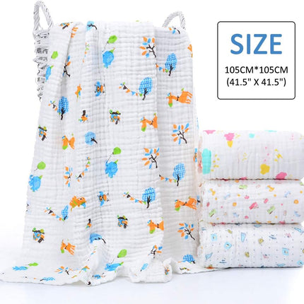 Luxuriously Soft Muslin Baby Bath Towels & Blankets - Set of 2 (Random Colors) - 6-Layer Extra Absorbent Cotton Wash Cloths (41.5" x 41.5")