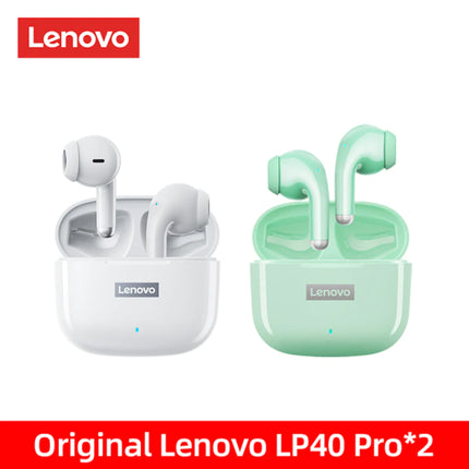 Lenovo LP40 Pro TWS Earphones - Wireless Bluetooth 5.1, Noise Reduction, Touch Control, 250mAh Battery, 2022 Model