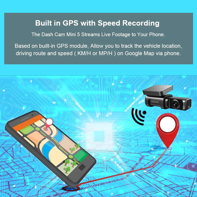 DDPAI Mini 5 Dash Cam - 2160P 4K UHD, 64GB DVR, Built-In WiFi & GPS, 24/7 Parking Monitoring, Vehicle Video Recorder