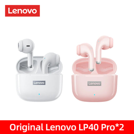 Lenovo LP40 Pro TWS Earphones - Wireless Bluetooth 5.1, Noise Reduction, Touch Control, 250mAh Battery, 2022 Model
