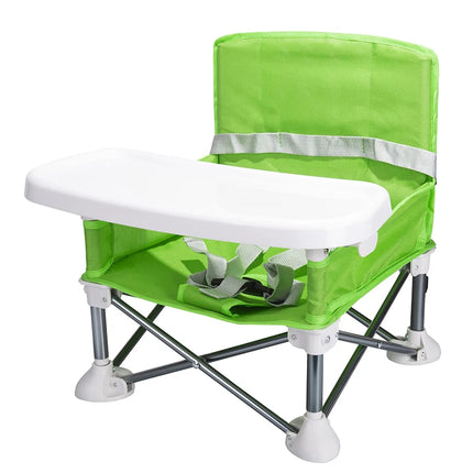Foldable Portable Baby Dining Chair with Safety Seat Belt - Ideal for Camping and Beach Outings