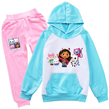 Gabby Dolls Cartoon-Inspired Children's Hoodie and Jogging Pants Set - Autumn Tracksuit for Toddlers