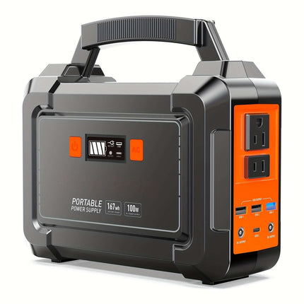 Portable Power Station 200W/300W Peak Camping Solar Generator 296/222//167/155Wh Power Bank with 30/40/60W Solar Panel with AC Outlet 110V with Multi-Output LED Flashlights for CPAP Home Camping Hurricane Emergency Christmas