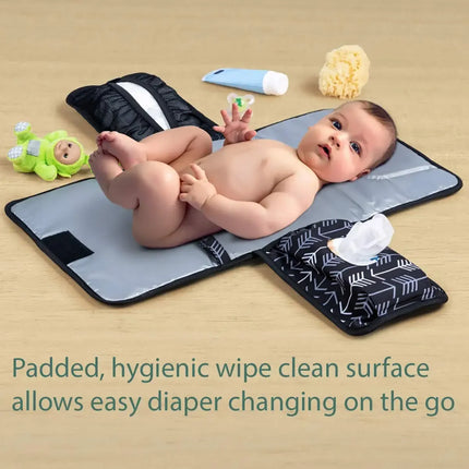 Ultimate Portable Baby Changing Mat - Convenient One-Hand Diaper Pad for Newborns, Perfect for Strollers & Nappy Bags