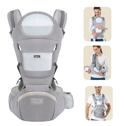 Ergonomic Infant Baby Carrier Backpack with Hipseat and Front-Facing Design for Travel