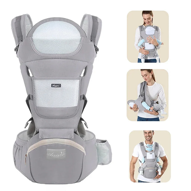 Ergonomic Infant Baby Carrier Backpack with Hipseat and Front-Facing Design for Travel