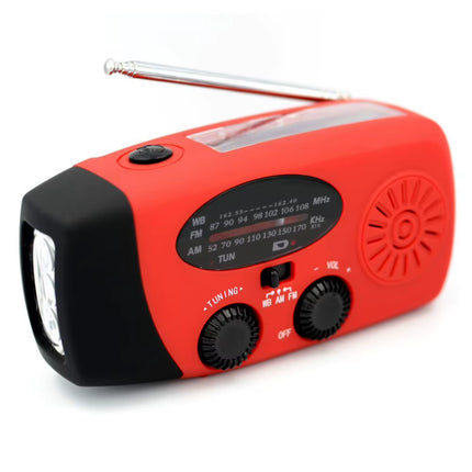 12000mAh Multifunctional Emergency Radio with Hand Crank, Solar Power, AM/FM/NOAA Weather Alerts, LED Flashlight, and Power Bank Charger