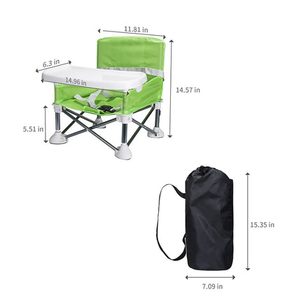 Foldable Portable Baby Dining Chair with Safety Seat Belt - Ideal for Camping and Beach Outings