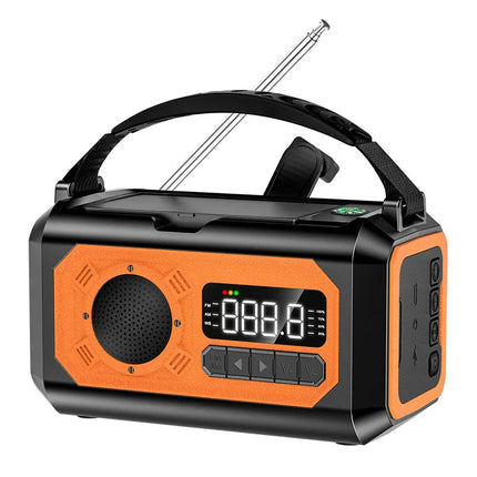 12000mAh Multifunctional Emergency Radio with Hand Crank, Solar Power, AM/FM/NOAA Weather Alerts, LED Flashlight, and Power Bank Charger