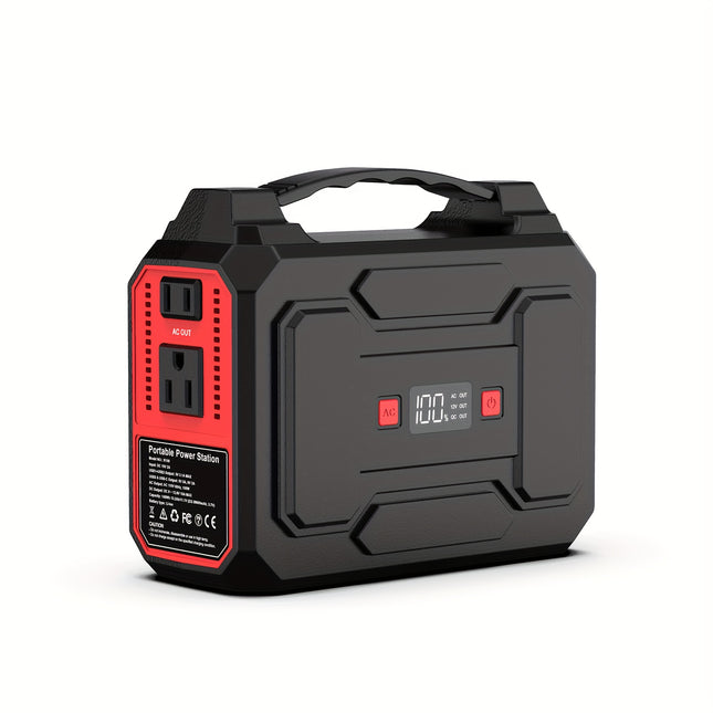 100W Portable Power Station with AC Outlet, USB-C Fast Charger, and LED Flashlights – Lightweight Lithium Battery Pack for Camping, Hiking, Road Trips, and Home Emergencies, Travel Charger | Functional Power Bank | Multifun