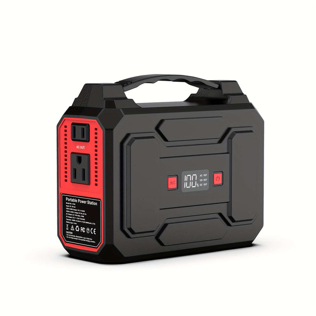 100W Portable Power Station with AC Outlet, USB-C Fast Charger, and LED Flashlights – Lightweight Lithium Battery Pack for Camping, Hiking, Road Trips, and Home Emergencies, Travel Charger | Functional Power Bank | Multifun