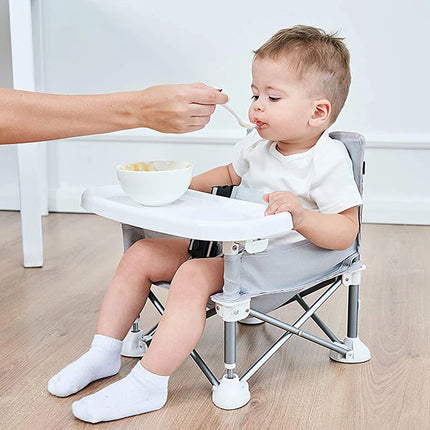 Foldable Portable Baby Dining Chair with Safety Seat Belt - Ideal for Camping and Beach Outings