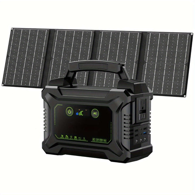 Portable Power Station 200W/300W Peak Camping Solar Generator 296/222//167/155Wh Power Bank with 30/40/60W Solar Panel with AC Outlet 110V with Multi-Output LED Flashlights for CPAP Home Camping Hurricane Emergency Christmas