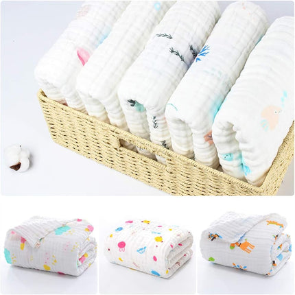 Luxuriously Soft Muslin Baby Bath Towels & Blankets - Set of 2 (Random Colors) - 6-Layer Extra Absorbent Cotton Wash Cloths (41.5" x 41.5")