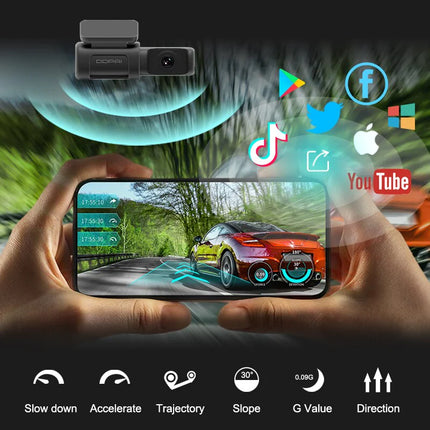 DDPAI Mini 5 Dash Cam - 2160P 4K UHD, 64GB DVR, Built-In WiFi & GPS, 24/7 Parking Monitoring, Vehicle Video Recorder