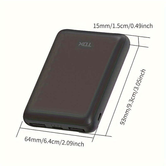 Ultra-Compact 5000mAh Power Bank with USB/Type-C - Charging For iPhone & For Android, Perfect Gift for Outdoor Emergencies
