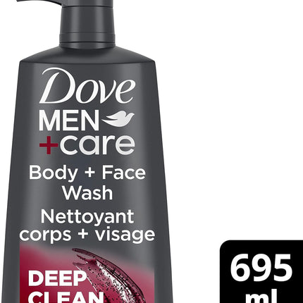 Exfoliating Deep Clean Body and Face Wash with 24-Hour Nourishing Micromoisture Technology Body Wash for Men 695 Ml with Pump
