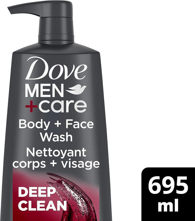 Exfoliating Deep Clean Body and Face Wash with 24-Hour Nourishing Micromoisture Technology Body Wash for Men 695 Ml with Pump