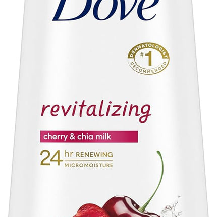 Body Wash for 24Hr Lotion-Soft Skin Revitalize Cherry and Chia Milk Moisturizing Skin Cleanser with No Sulfates No Parabens 591 Ml, 1 Count