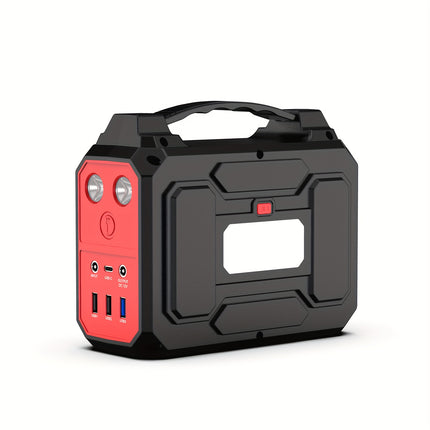 100W Portable Power Station with AC Outlet, USB-C Fast Charger, and LED Flashlights – Lightweight Lithium Battery Pack for Camping, Hiking, Road Trips, and Home Emergencies, Travel Charger | Functional Power Bank | Multifun