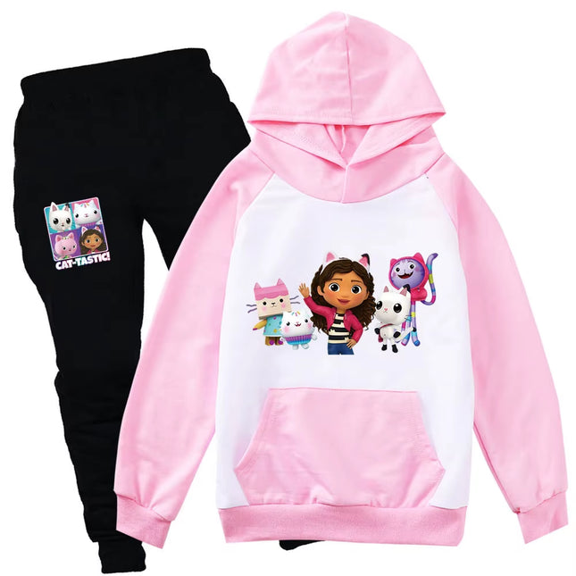 Gabby Dolls Cartoon-Inspired Children's Hoodie and Jogging Pants Set - Autumn Tracksuit for Toddlers