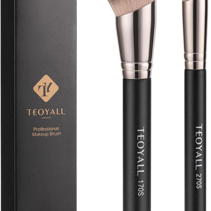 Contour Conceal Brush Set, 3PCS Angled Synthetic under Eye Concealer Brush for Blending Setting Buffing with Liquid, Cream and Powder Cosmetic