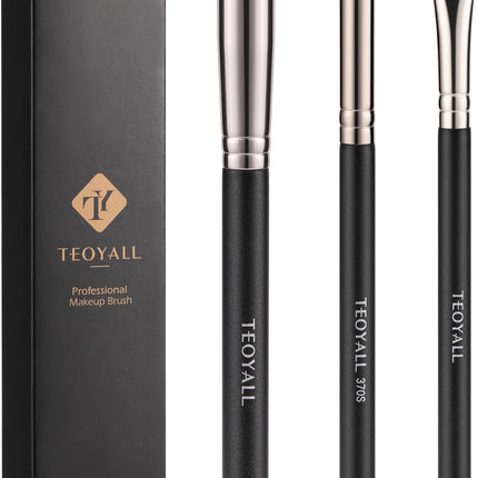 Contour Conceal Brush Set, 3PCS Angled Synthetic under Eye Concealer Brush for Blending Setting Buffing with Liquid, Cream and Powder Cosmetic