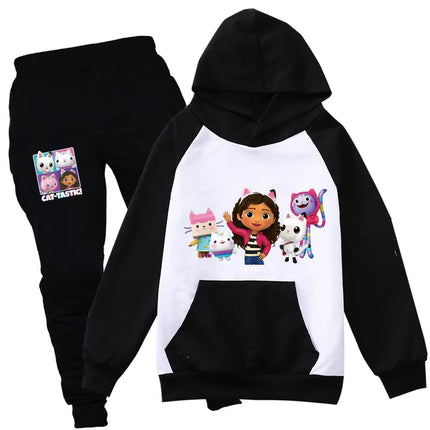 Gabby Dolls Cartoon-Inspired Children's Hoodie and Jogging Pants Set - Autumn Tracksuit for Toddlers
