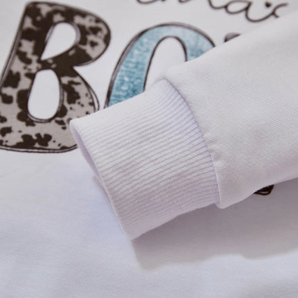 Casual New Baby Boys Long Sleeve Outfits Clothes Fashion Letter Print Sweatshirt Tops Elastic Pants Suit for Baby Fall Clothing