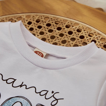 Casual New Baby Boys Long Sleeve Outfits Clothes Fashion Letter Print Sweatshirt Tops Elastic Pants Suit for Baby Fall Clothing