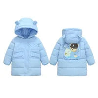 Winter Baby Down Cotton Jacket Winter 2023 New Fashion Cute Cartoon Coat Boys Girls Hooded Warm for Children's Outerwear 0-5y