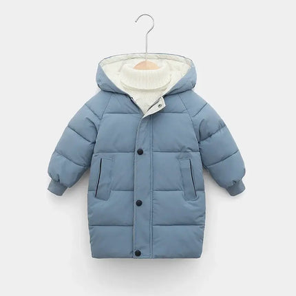 Kids Down Long Outerwear Winter Autumn Teen Cotton Clothes Boys Girls Cotton-Padded Parka Coats Big Children Thicken Warm Jacket