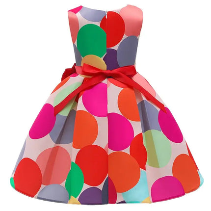 Baby Girls Flower Striped Dress For Girls Floral Wedding Party Dresses Kids Princess Christmas Dress Children Girls Clothing