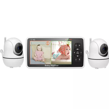 5 inch video baby monitor with two cameras