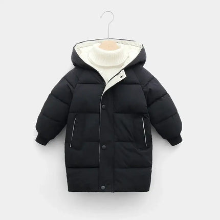 Kids Down Long Outerwear Winter Autumn Teen Cotton Clothes Boys Girls Cotton-Padded Parka Coats Big Children Thicken Warm Jacket