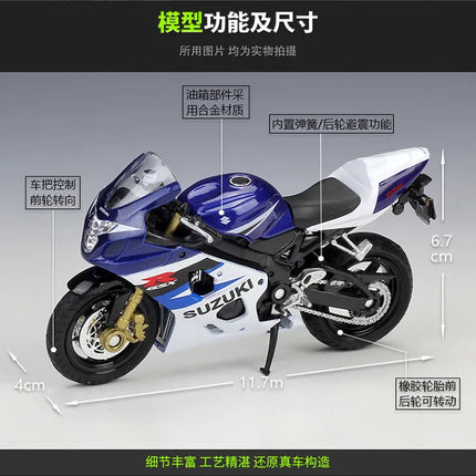 Welly 1:18 Suzuki GSX-R750 Die Cast Vehicles Collectible Hobbies Motorcycle Model Toys