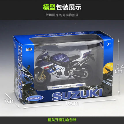 Welly 1:18 Suzuki GSX-R750 Die Cast Vehicles Collectible Hobbies Motorcycle Model Toys