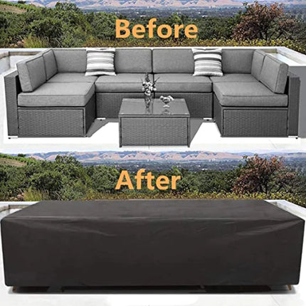 62 Size High Quality Outdoor Patio Waterproof Covers For Furniture Table Sofa Cover  210D Oxford Cloth Black Dust Cover