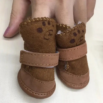 warm winter pet shoes for small dogs